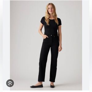 Levi's Black Ribcage Straight Ankle Jeans 24